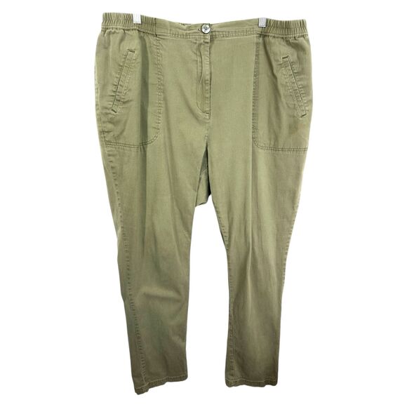 Woman Within Plus Size 26W Jeans Elastic Waist Stretch Pull On Green 487 - Picture 9 of 9